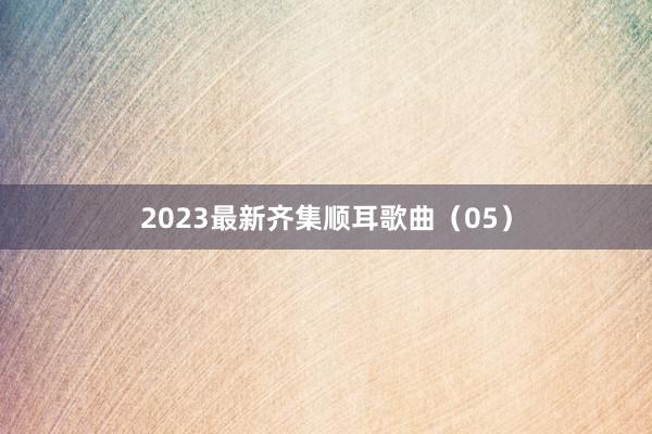 2023最新齐集顺耳歌曲（05）